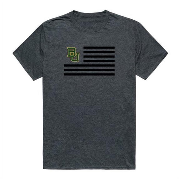 Baylor University Flag T-Shirt, Heather Charcoal - Small