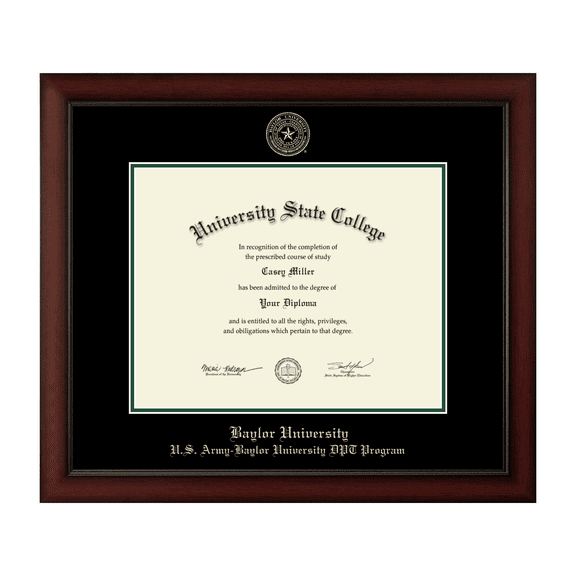 Framerly - Baylor University U.S. Army-Baylor University DPT Program 14w x 11h Diploma Frame - Fits a bachelor's, master's and phd - Gold Embossed Diploma Frame