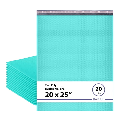 Baylue Teal Bubble Mailers 20x25, Self Seal Poly Padded Envelopes #10, 20 Pack