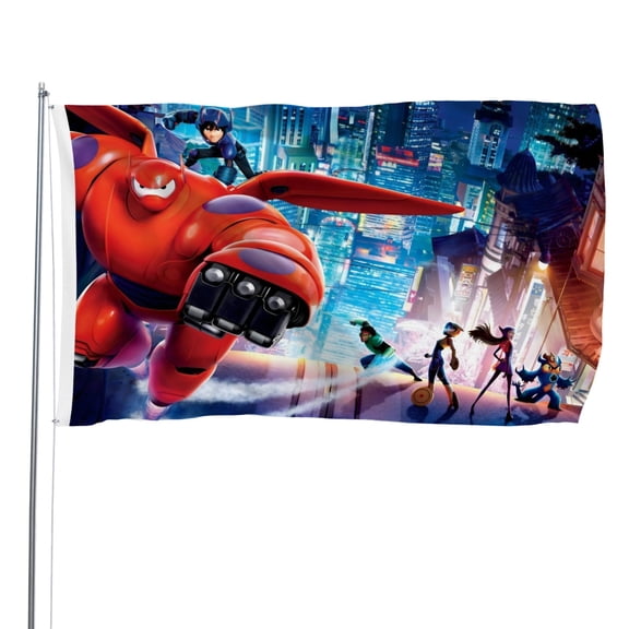 Baymax Big Hero-themed Printed Flag Perfect gift for fans, friends, and family members, and suitable for indoor and outdoor activities, party decorations.16"x24" (40cm60cm)