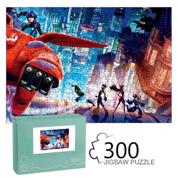 Baymax Big Hero-themed Wooden jigsaw Puzzle for home Decoration or gift for fans friend,family.300pc