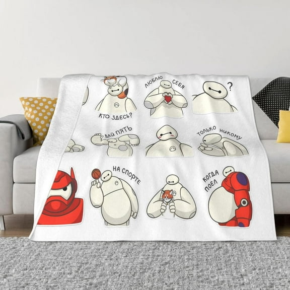 Baymax Plush Throw Blanket Gifts for Fans Girls Boys Women Present Suitable for a variety of settings 40"x50"