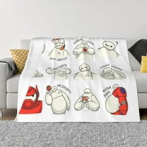Baymax Plush Throw Blanket Gifts for Fans Girls Boys Women Present Suitable for a variety of settings 40"x50"