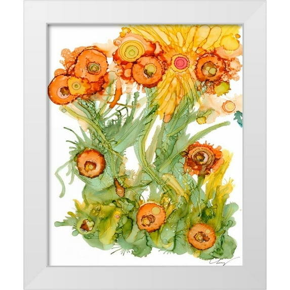 Baynes, Cheryl 15x18 White Modern Wood Framed Museum Art Print Titled - Sunlit Poppies III