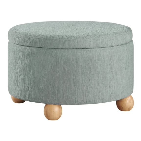 Baynes Storage Ottoman in Light Gray Mist Fabric