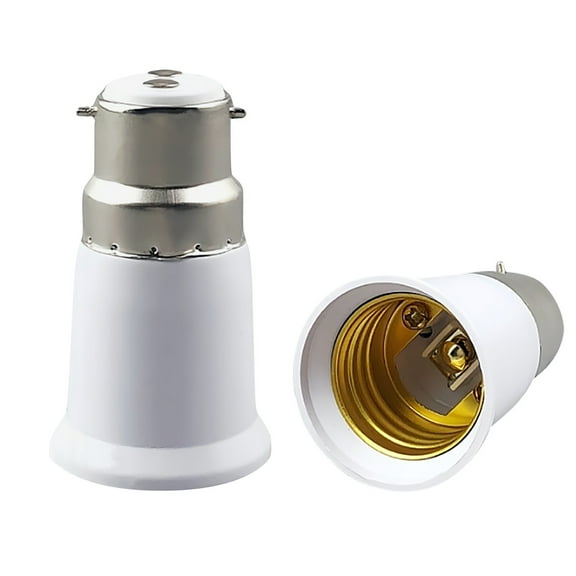 Bayonet to Screw Bulb Socket Converter Adapter for Ceiling Fans and Chandeliers B22 to E27 Base Holder for LED and Incandescent Bulbs