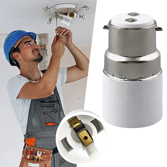 Bayonet to Screw Bulb Socket Converter B22 to E27 Lamp Base Adapter for Ceiling Fans and Chandeliers