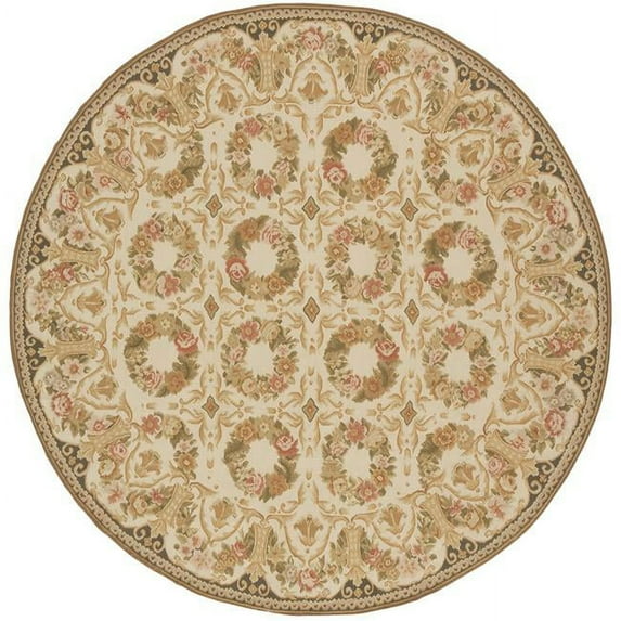 Bayonne Flat Woven Round Area Rug - Cream - 10 x 10 ft.