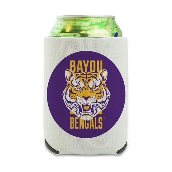 Bayou Bengals Fierce Tiger Can Cooler - Drink Sleeve Hugger Collapsible Insulator - Beverage Insulated Holder