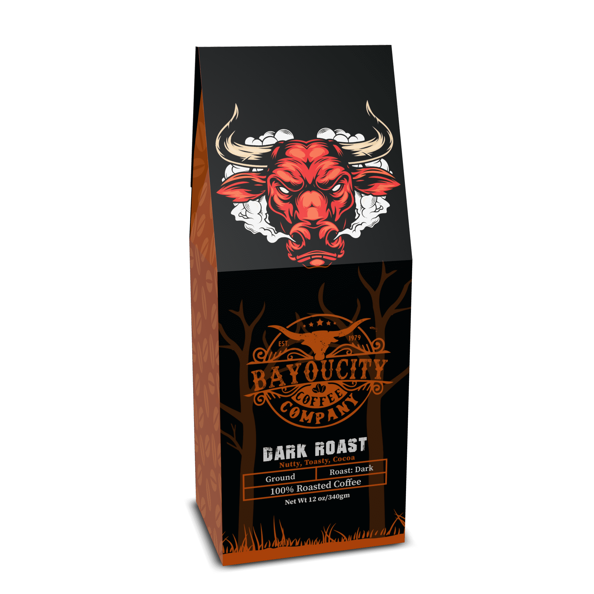 Bayou City Coffee Classic Dark Roast Organic & Fair Trade Medium Roast Whole Bean  12 oz