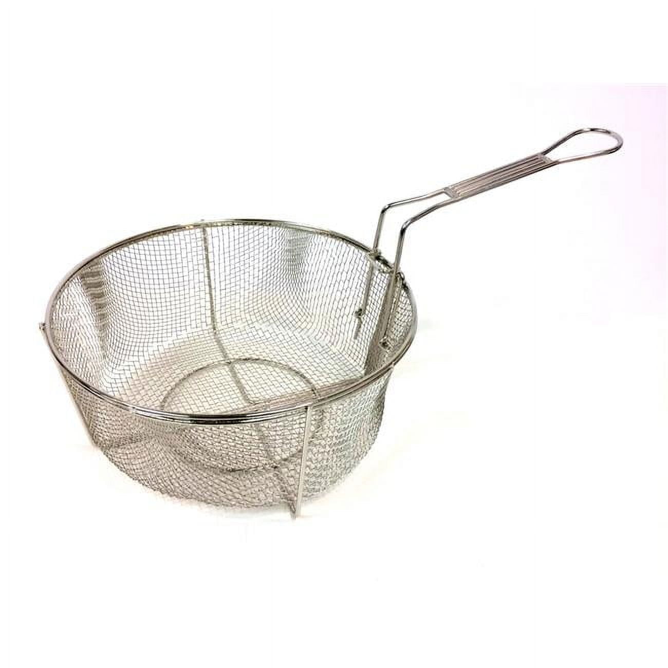 Large Stainless Steel Fry Basket with Nickel-Plated Handle