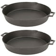 thumbnail image 1 of Bayou Classic 16 Inch Oven Safe Cast Iron Skillet Cooking Pot, Black (2 Pack), 1 of 4