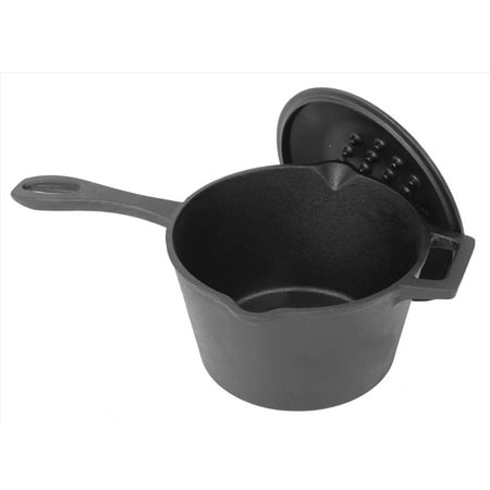 Bayou Classic 2.5 Quart Cast Iron Covered Sauce Pot with Self-Basting Lid