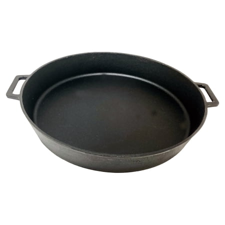 Bayou Classic 20 Inch Jumbo Cast Iron Skillet Features Dual Helper Handles Deep 3-in Sides Perfect For Breakfast Roast Pan Frying Sautéing Baking & Large Batch Cooking