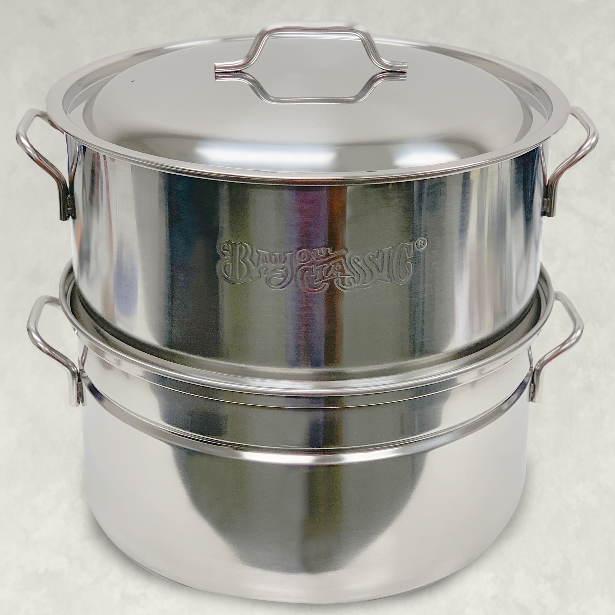 Bayou Classic Stainless Steel 4-Gallon Oyster Steamer Pot with Lid