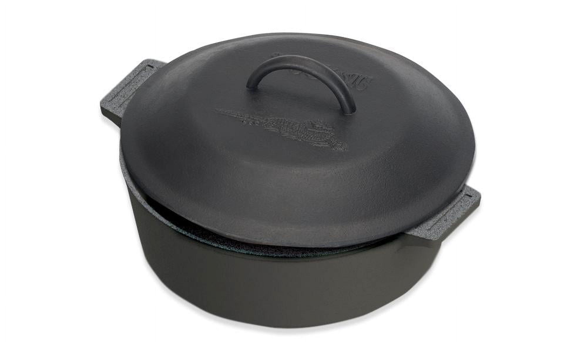 Black Cast Iron 4 Quart Round Casserole with Lid