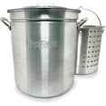 thumbnail image 1 of Bayou Classic 4060 60-qt Aluminum Stockpot w/Basket Features Domed Vented Lid Heavy Riveted Handles Perforated Aluminum Basket Perfect For Boiling Steaming and Canning, 1 of 8