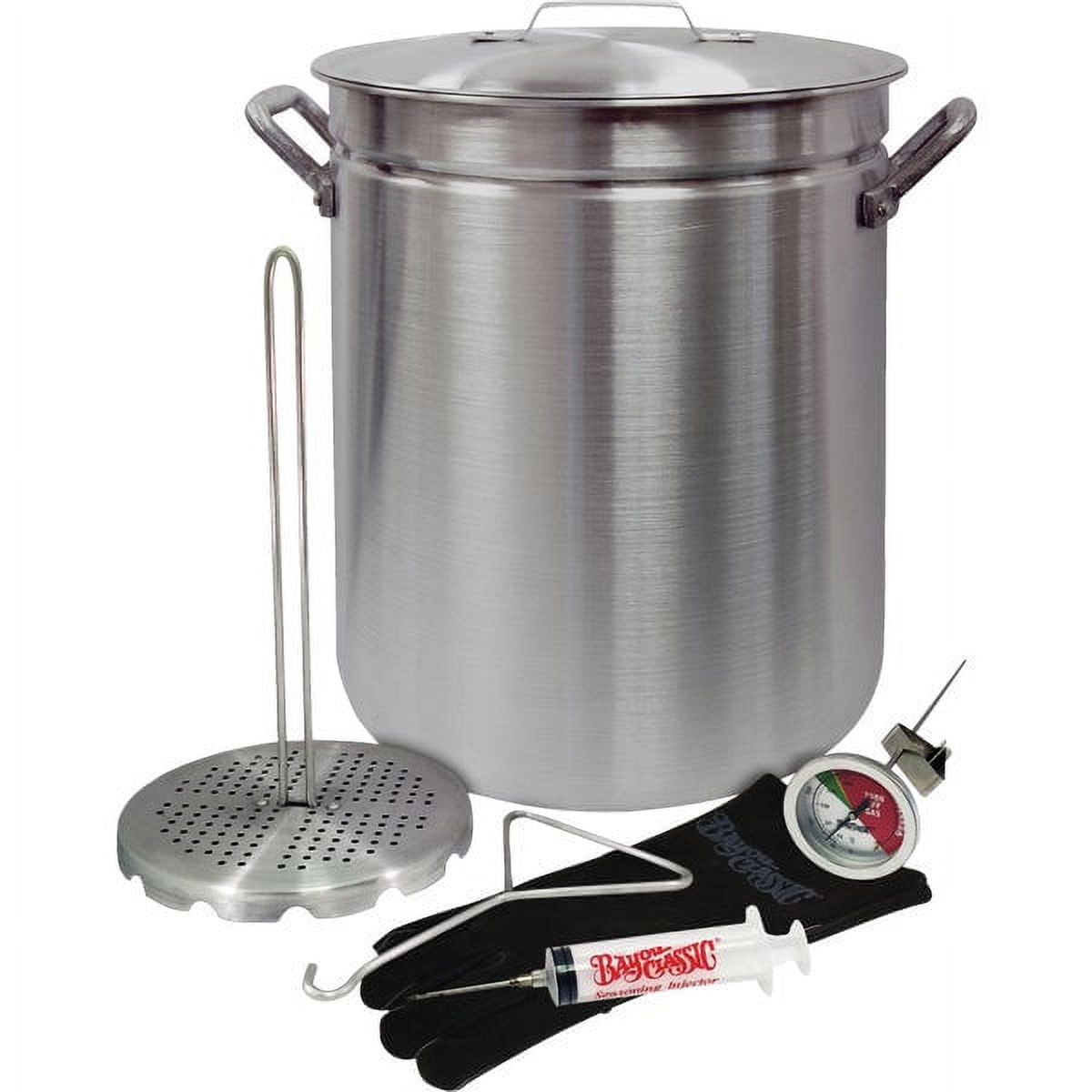 Backyard Pro 30 Qt. Stainless Steel Stock Pot / Turkey Fry Pot with Lid and  Accessories