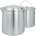 thumbnail image 1 of Bayou Classic 42-Quart Stockpot with Basket, Vented Lid, Heavy-Duty Aluminum Construction, for Steaming, Boiling, Frying, 1 of 5