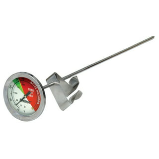 Valatala Stainless Steel Frying Oil Thermometer Fryer Fries Fried Chicken Wings Barbecue Thermometer Gauge, Silver
