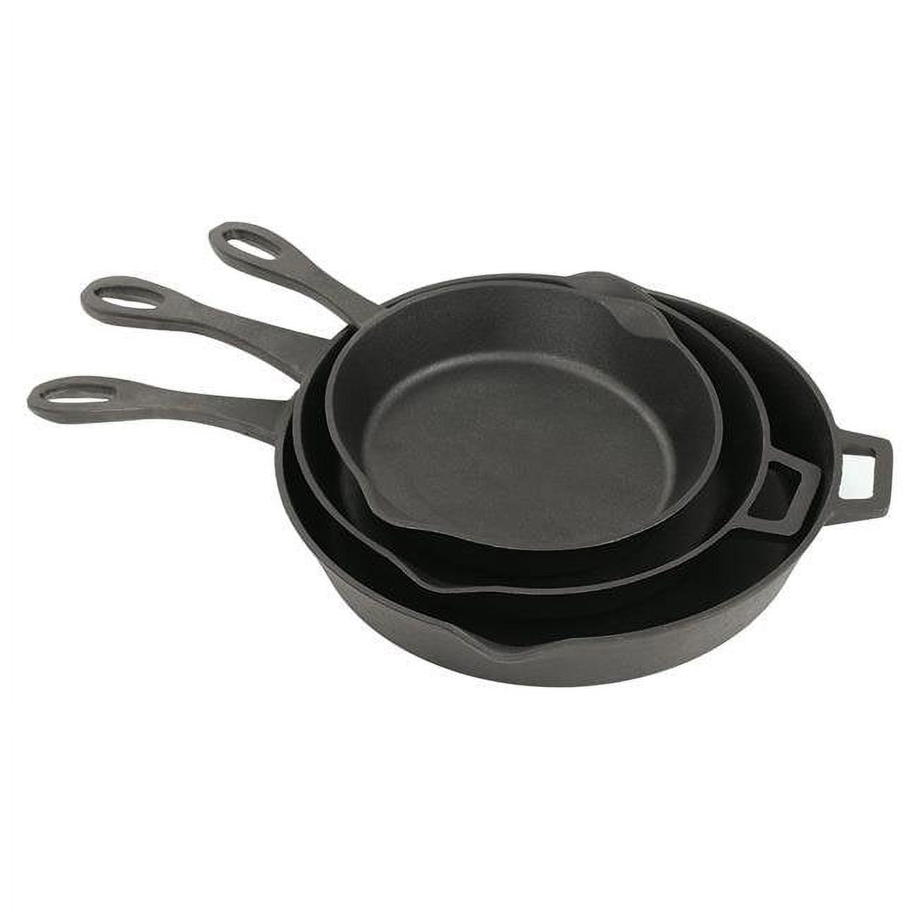 Bayou Classic Black Cast Iron 3-Piece Skillet Set