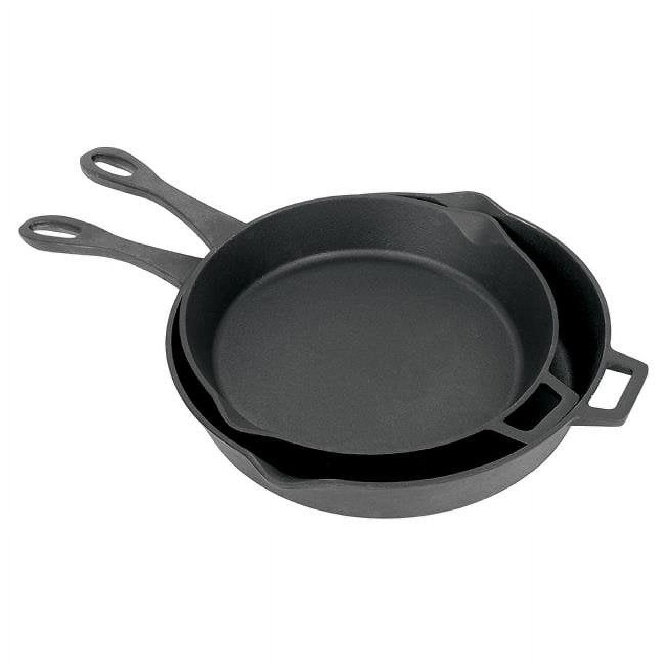 Rustic Black Cast Iron Skillet Set, 12" & 14"