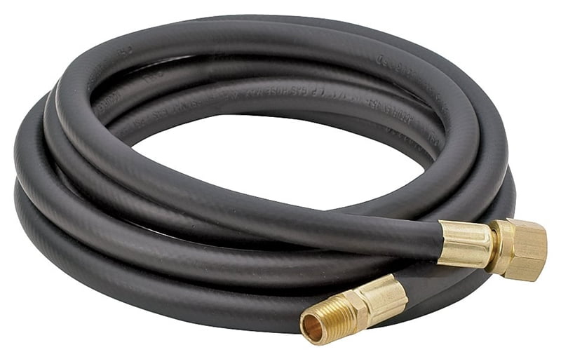 Bayou Classic 8-Foot Black High Pressure LPG Hose with Brass Connectors