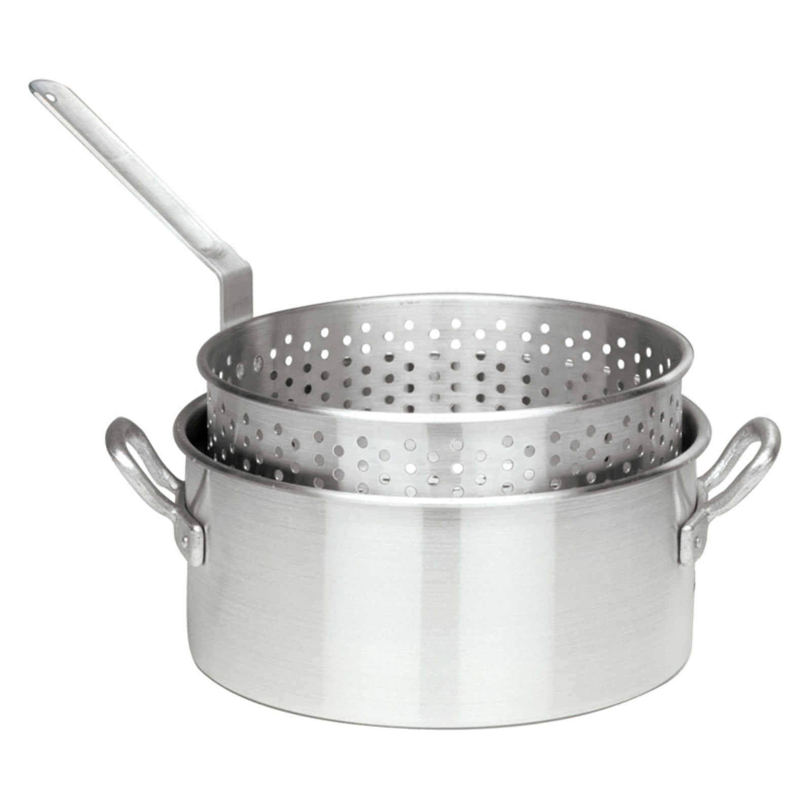 Heavy Duty Aluminum Fry Pot with Perforated Basket, 10-Quart