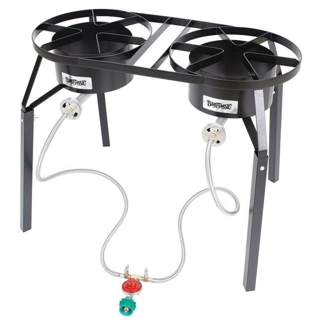 Bayou Classic 100,000 BTU Propane Gas Dual Burner Steel Outdoor Cooker DB250