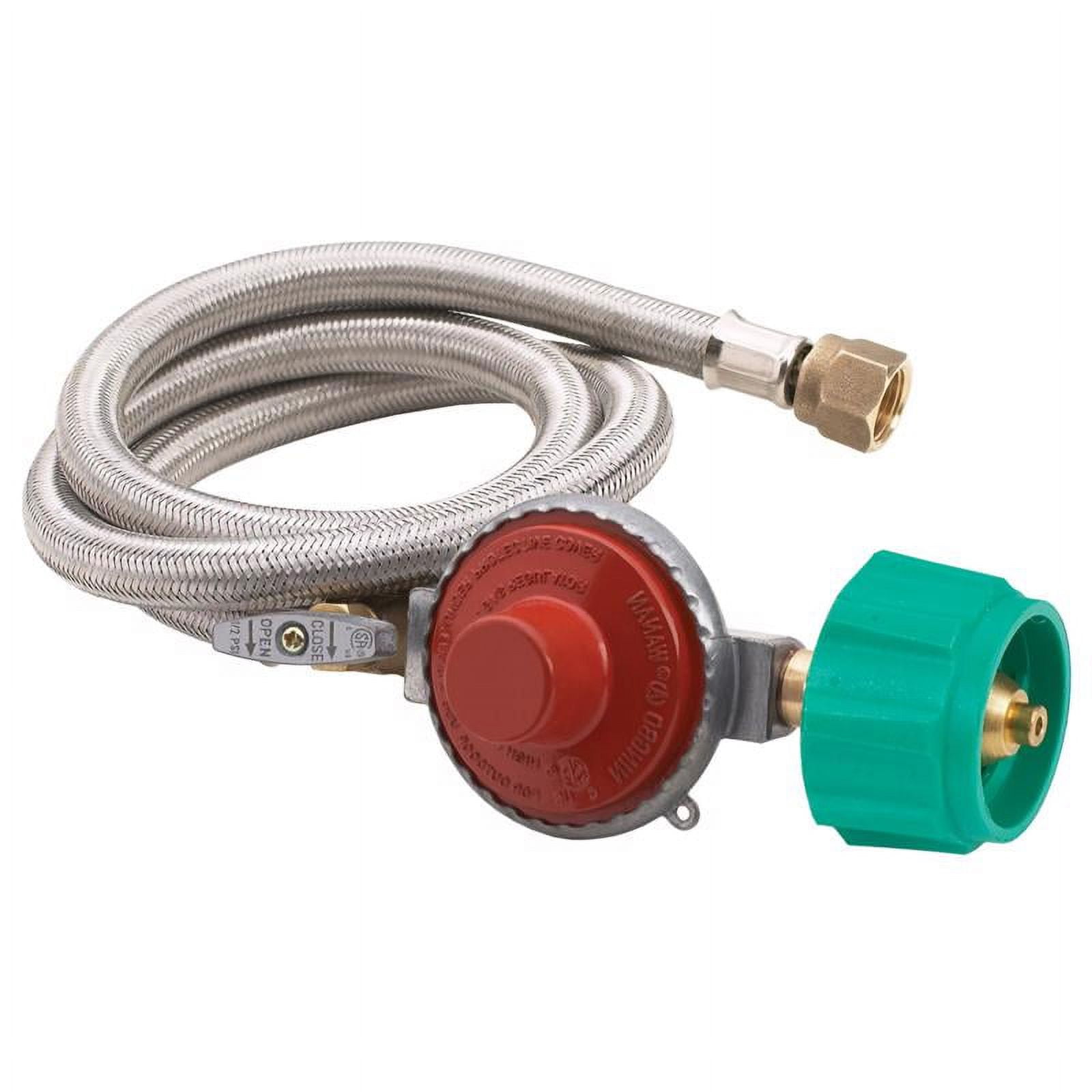 Bayou Classic 48" Stainless Steel Gas Line Hose and Regulator