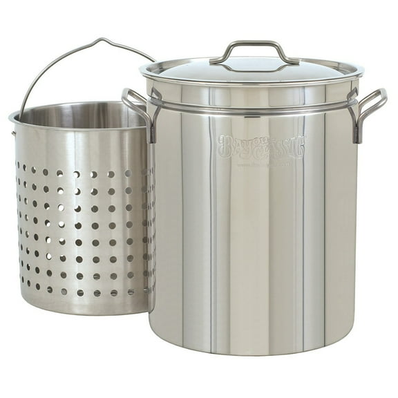 Bayou Classic Steam Boil Stainless Steel Stockpot with Basket
