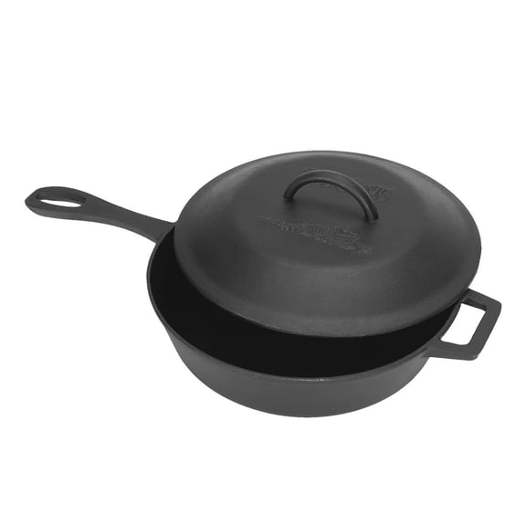 Bayou Classic Cast Iron 3-qt Covered Skillet with Self-Basting Lid - N/A