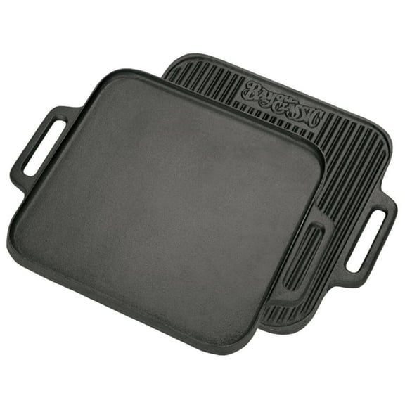 Bayou Classic 14" Cast Iron Reversible Square Griddle