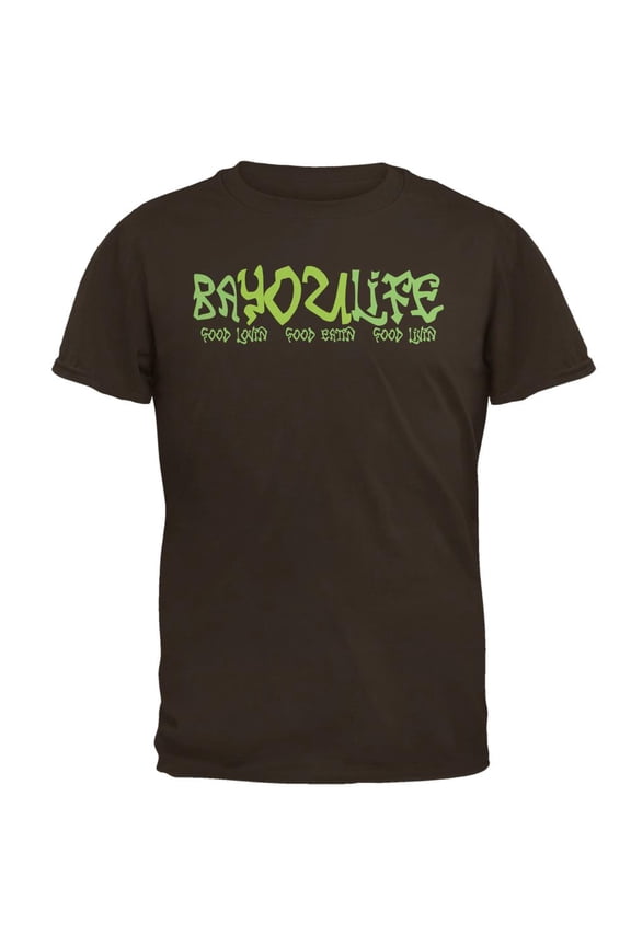 Bayou Life Cajun Louisiana Mens T Shirt Brown 2XL