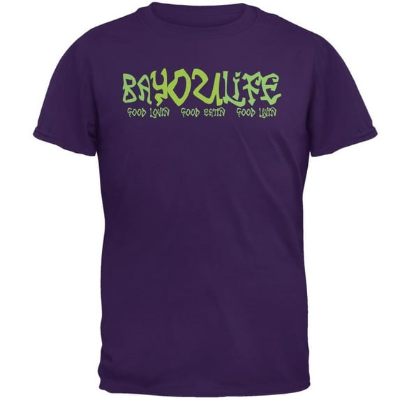 Bayou Life Cajun Louisiana Mens T Shirt Purple SM