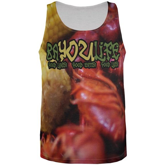 Bayou Life Crawfish Boil Cajun Louisiana All Over Mens Tank Top Multi LG