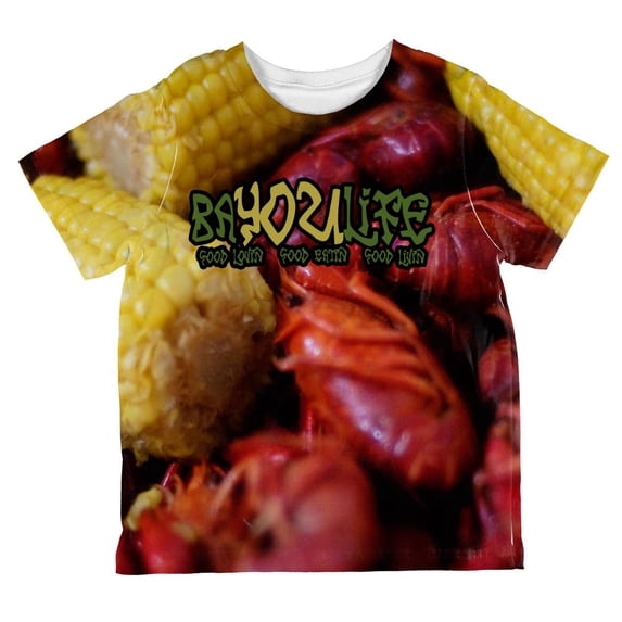 Bayou Life Crawfish Boil Cajun Louisiana All Over Toddler T Shirt Multi 6T