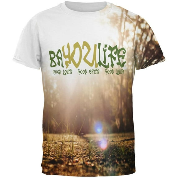 Bayou Life Swamp Sunrise Cajun Louisiana All Over Mens T Shirt Multi MD