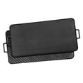 thumbnail image 1 of Bayou Reversible Seasoned Cast Iron Griddle Grill Pan w/ 28" by 14" Cooking Area, 1 of 11