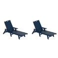 thumbnail image 1 of Bayport Outdoor HDPE Plastic Reclining Chaise Lounge in Navy Blue (Set of 2), 1 of 8