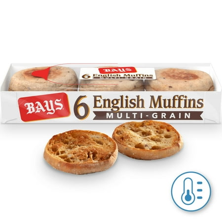 Bays Multi-grain English Muffins, 6 count, Pre-sliced English Muffins, 12 oz Tray