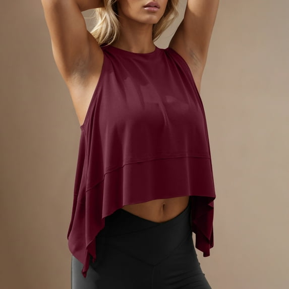 Baysbule Women Sleeveless Crop Top Athletic Tee Gym Workout Yoga Tank Lightweight Soft Casual Sports Summer Fitness Top