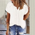 thumbnail image 1 of Baysbule Women's Lace Blouse Short Sleeve Summer V-Neck Pullover Stylish Casual Party Womens Top, 1 of 9