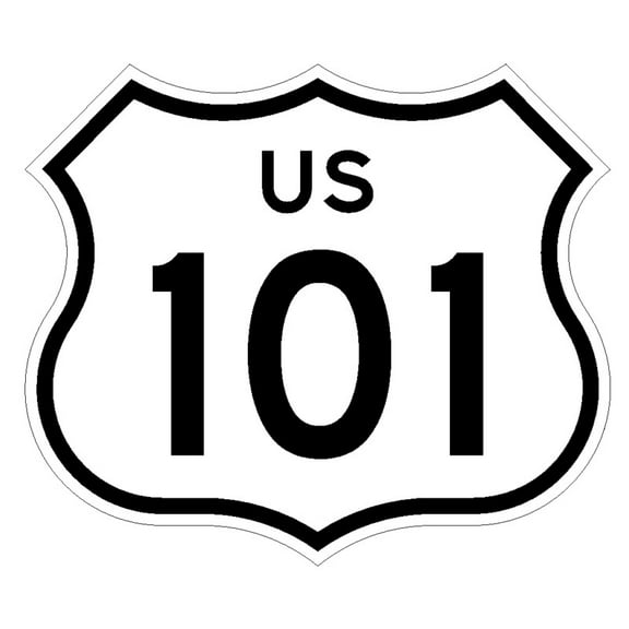 Bayshore Freeway US Route 101 Metal Sign Decal Highway Sign Road Sign Size: 12"x 12"