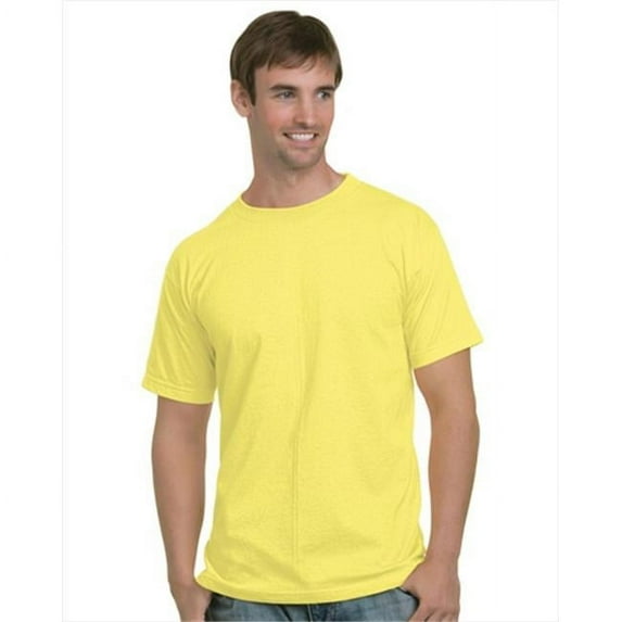 Bayside 5100 Adult Cotton Sleeve Tee, Yellow - Extra Large