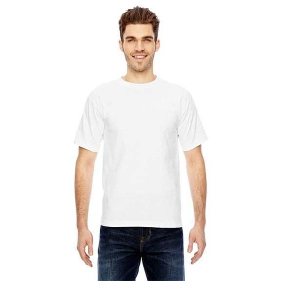 BAYSIDE BA5100 ADULT 6.1 OZ., 100% COTTON TSHIRT, WHITE, S, Pack Of 10, Mens T-Shirts