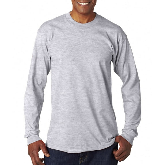 Bayside 6100 Men's Crewneck Long-Sleeve Cotton Tee T-Shirt