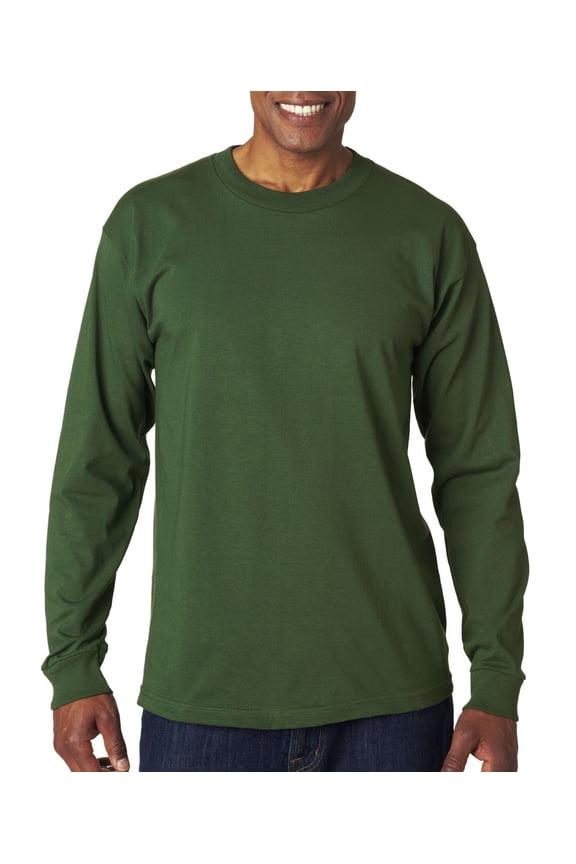 6100 Men's Crewneck Long-Sleeve Cotton Tee T-Shirt