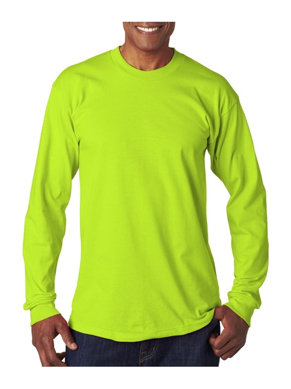 6100 Men's Crewneck Long-Sleeve Cotton Tee T-Shirt