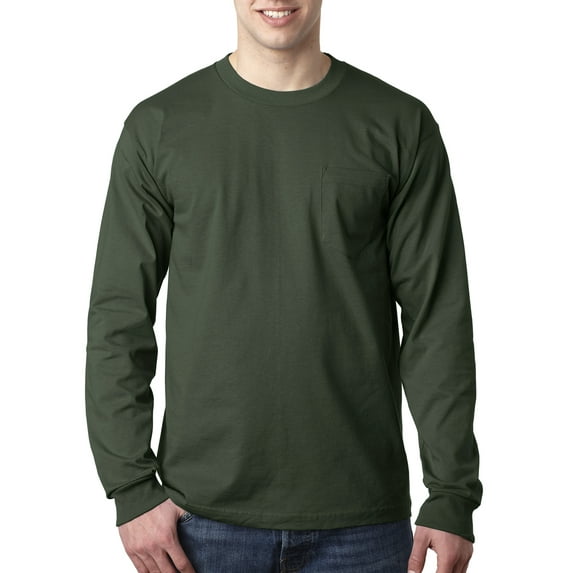 Bayside Adult 6.1 oz., 100% Cotton Long Sleeve Pocket T-Shirt - BA8100